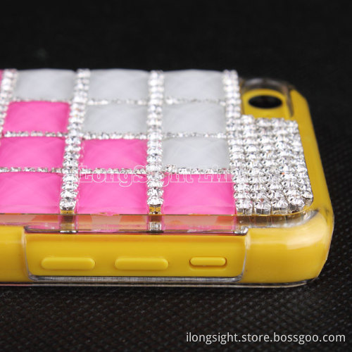 Square Gem Rhinestone Hard Case For iPhone 5C